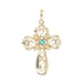 Pendant Cross pendant in yellow gold and emerald 58 Facettes 19-455C