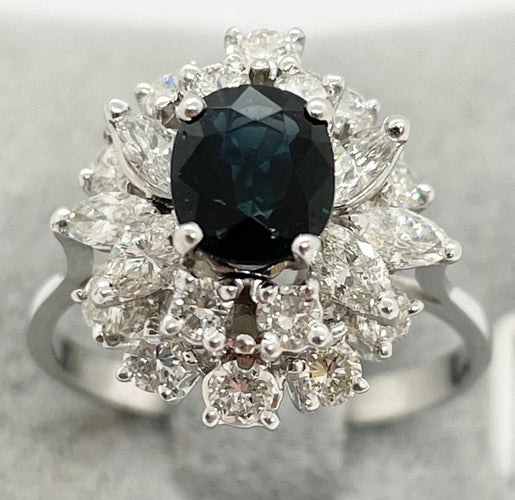 Bague Bague Saphir Diamants 58 Facettes