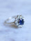 Bague de fiançailles saphir entourage diamants sur or blanc 58 Facettes