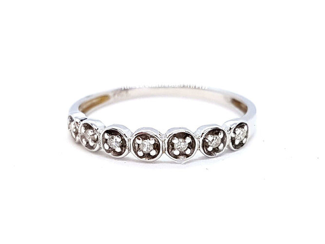 Bague 53 Bague Alliance Or blanc Diamant 58 Facettes 05657CD