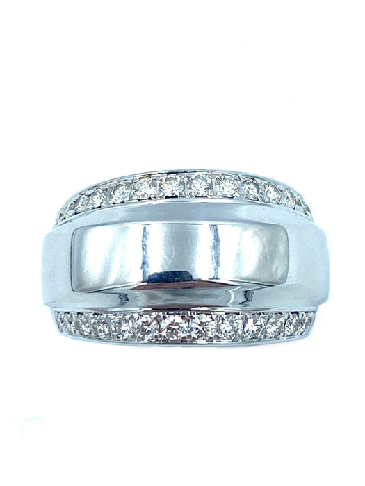 Bague 53 CHOPARD. Collection La Strada, bague or blanc et diamants 58 Facettes