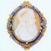 Brooch Set Earrings and Brooch old gold cameo and enamel 58 Facettes 20-191
