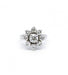 Ring 46 / White/Grey / 750‰ Gold Marguerite Diamond Ring 58 Facettes 160002SP