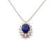 Necklace Sapphire diamond entourage necklace white gold 58 Facettes