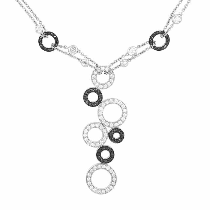 Collier Collier Or Gris, Diamants Blancs et Diamants Noirs 58 Facettes 33700069