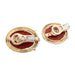 Earrings Yellow gold, coral and diamond clip-on earrings. 58 Facettes 33062