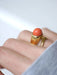Ring Gold and coral nail ring 58 Facettes