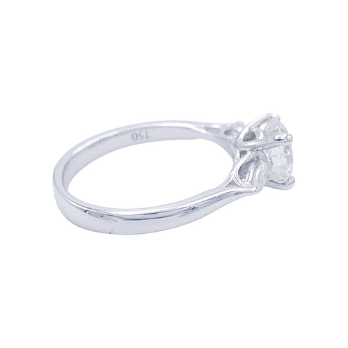 Bague 53 Bague solitaire, or blanc, diamant 58 Facettes 32530