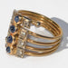 Ring 1910 yellow gold ring with cabochon sapphires and diamonds 58 Facettes