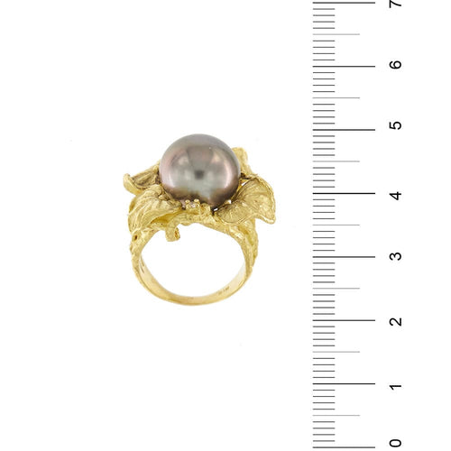 Bague 55 Bague perle de Tahiti et diamants 58 Facettes 34228