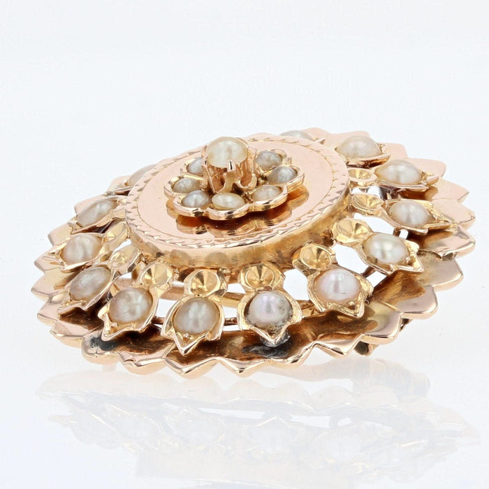 Broche Broche ancienne or rose et perles fines 58 Facettes 01-005