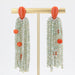 Coral diamond and green agate earrings 58 Facettes 22-198