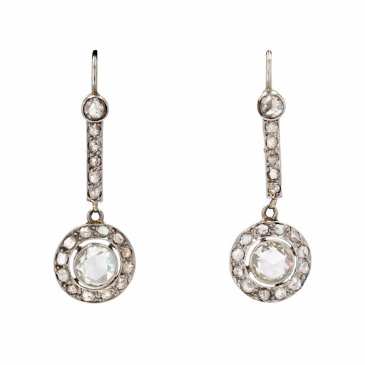 Earrings Antique rose cut diamond earrings 58 Facettes 23-340