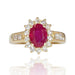 Ring 53 Ruby diamond ring yellow gold 58 Facettes 21-828