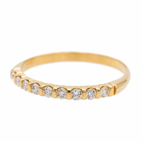 Bague 53 Bague Demi alliance Or jaune Diamant 58 Facettes 2742893CN