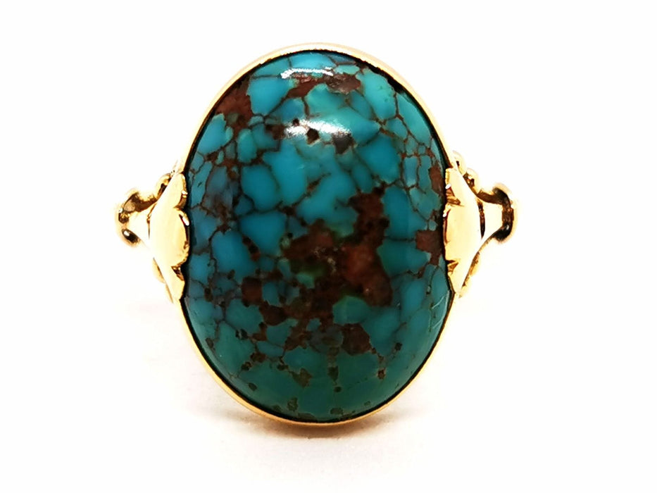 Bague Bague Or jaune Turquoise 58 Facettes