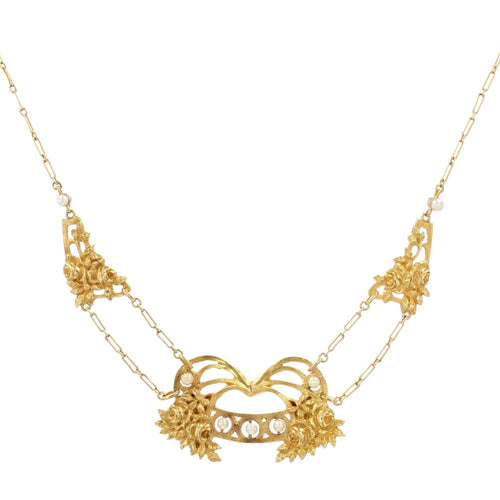 Collier Collier en or et perles style art nouveau 58 Facettes 22-055