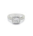 Bague Tour de doigt : 46 / Blanc/Gris / Or 750‰ Bague Solitaire Diamant radiant 0.58 carat 58 Facettes 220533R