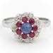 Ring 57 Marguerite Ring White gold Sapphire 58 Facettes 1628715CN