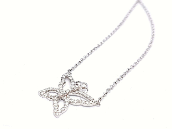 Collier Collier Or blanc Diamant 58 Facettes 06234CD