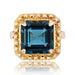 Ring 55 Retro blue london topaz and gold ring 58 Facettes 23-104