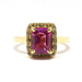 Ring Pink & green sapphires ring yellow gold 58 Facettes