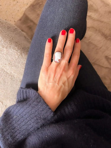 Bague 52 Bague Or jaune camée agate 58 Facettes 1