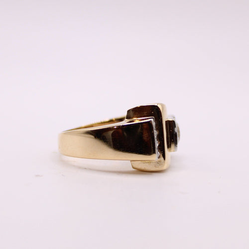 Bague 52 Bague Tank or jaune et 2 Diamants 58 Facettes