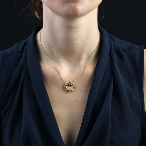 Necklace Ancient medallion necklace pearl diamonds 58 Facettes CVCO17