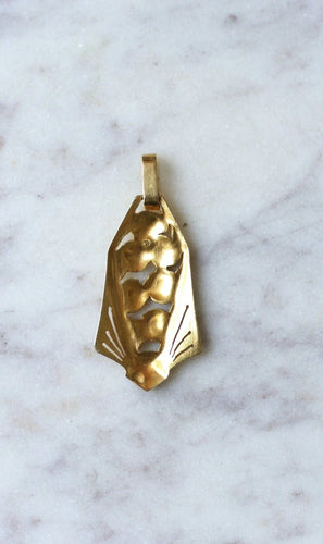 Pendentif Pendentif Art Déco fleur or jaune et émail 58 Facettes