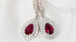 Boucles d'oreilles Boucles d'oreilles en or blanc, rubis poire et diamants 58 Facettes 30758