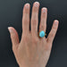 Ring 53 Turquoise diamond ring with foliage setting 58 Facettes ANTURCH