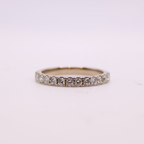 Bague Alliance or blanc, diamants 58 Facettes