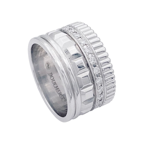 Bague 57 Bague Boucheron, "Quatre Radiant Edition", or blanc, diamants. 58 Facettes 32691