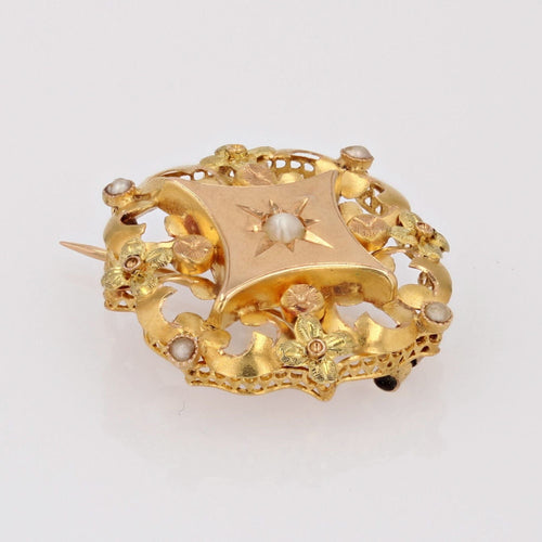 Broche Broche de col ancienne perle fine 3 ors 58 Facettes 23-274