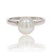 Ring 53 White gold pearl solitaire ring 58 Facettes 22-514