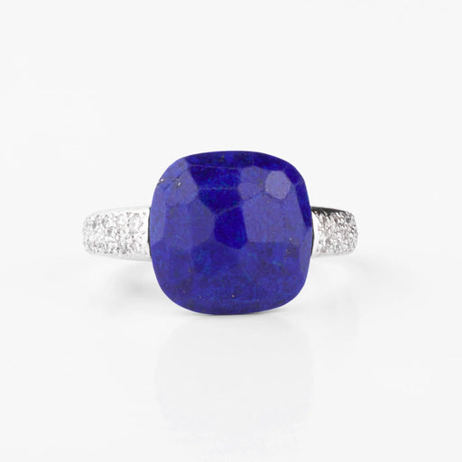 Bague Bague Pomellato "Capri" or gris, diamants et Lapis Lazuli 58 Facettes 0