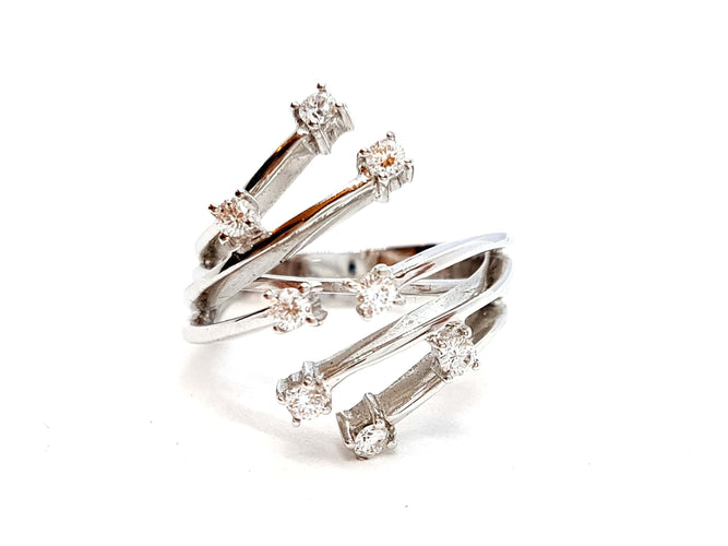 Bague 56 Bague Or blanc Diamant 58 Facettes 06357CD