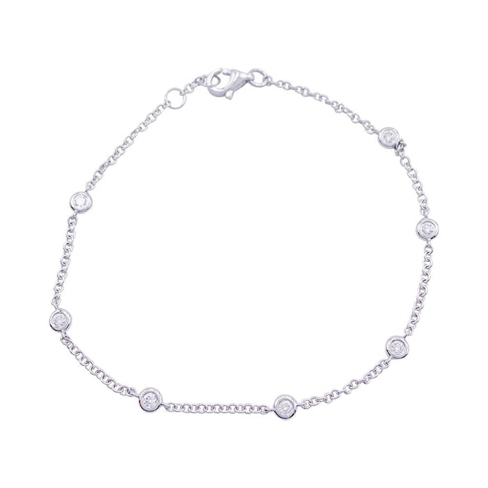 Bracelet Bracelet gouttière or blanc et diamants. 58 Facettes 32307