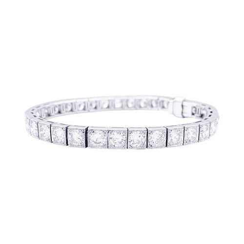 Bracelet Bracelet ligne or blanc, platine, diamants. 58 Facettes 33496