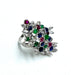 Bague 56 Bague Platine "couleurs de la vie" Diamant Emeraude Rubis Saphirs 58 Facettes