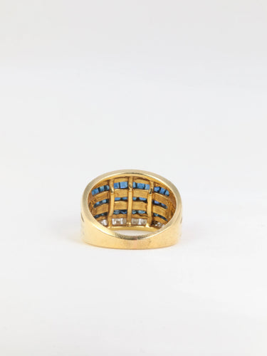Bague Bague vintage, saphirs et diamants 58 Facettes 610
