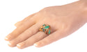 Ring 54 Gold ring set with malachite 58 Facettes 19231-0269