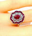 Ring 51 Daisy Ring Gold Ruby Diamonds 58 Facettes AB215
