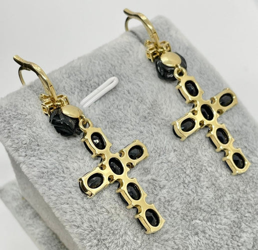 Boucles d'oreilles Dolce & Gabbana - Boucles Devotion Saphirs Jais 58 Facettes
