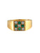 Ring 55.5 YELLOW GOLD EMERALD AND DIAMOND SIGNET RING 58 Facettes