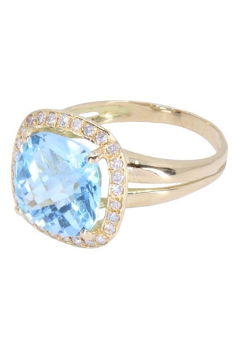 Bague BAGUE MODERNE TOPAZE ET DIAMANTS 58 Facettes 071201