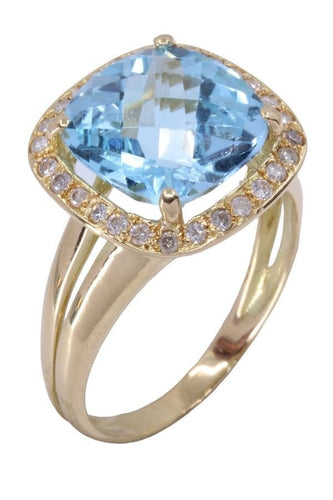Bague BAGUE MODERNE TOPAZE ET DIAMANTS 58 Facettes 071201