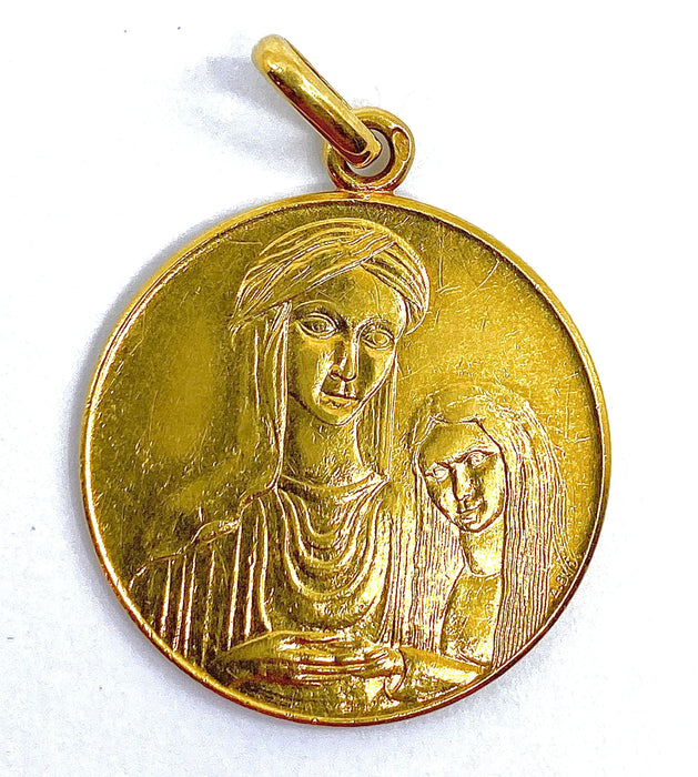 Pendentif Médaille Vierge et Sainte Anne 58 Facettes