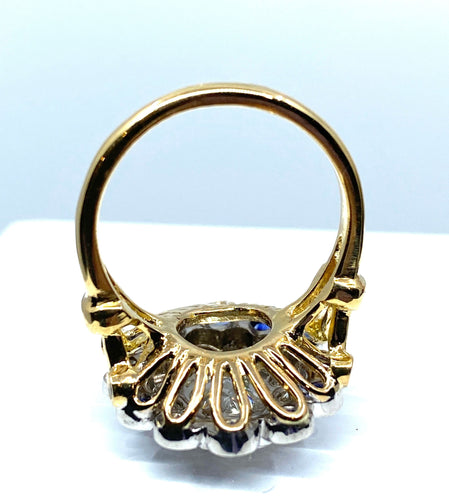 Bague 51 Bague Or blanc Diamants Saphirs 58 Facettes AB241